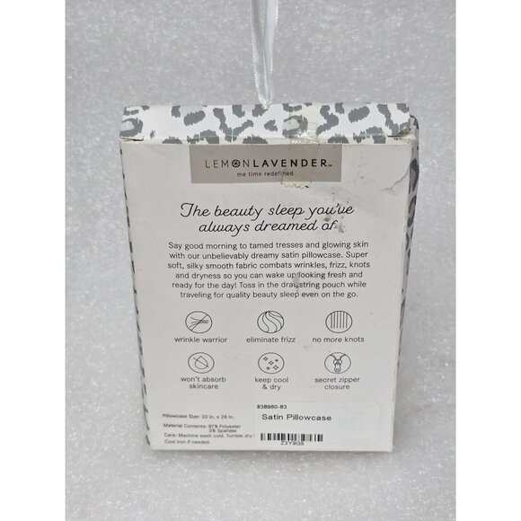 Lemon Lavender Silky Satin Pillowcase Cat Nap Pattern 20" x 28" - Picture 2 of 2